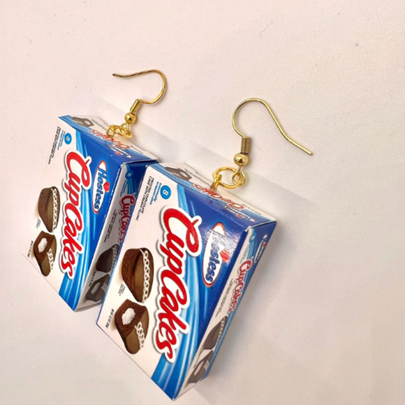 Hostess Cupcake Earrings - Snack Box Earrings - Little Debbie Earrings - Picture 3 of 8